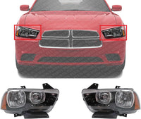 Set Of 2 Front Headlight Assembly Right Passenger & Left Driver Side Direct Replacement Compatible With 2011-2014 Dodge Charger CH2503232 CH2502232 57010410AF 57010410AE 57010411AF