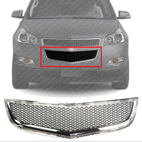 Front Bumper Grille Chrome Shell With Painted Black Insert Direct Replacement Compatible With 2009-2012 Chevrolet Traverse GM1036120 20756061