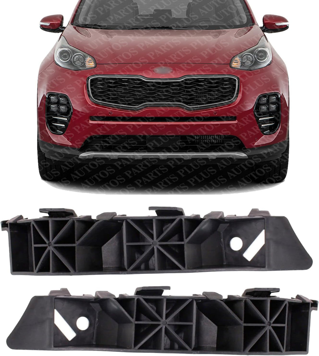 Set Of 2 Front Bumper Bracket Plastic Right Passenger & Left Driver Side Direct Replacement Compatible With 2017-2022 Kia Sportage KI1033116 KI1032116 86514D9000 86513D9000