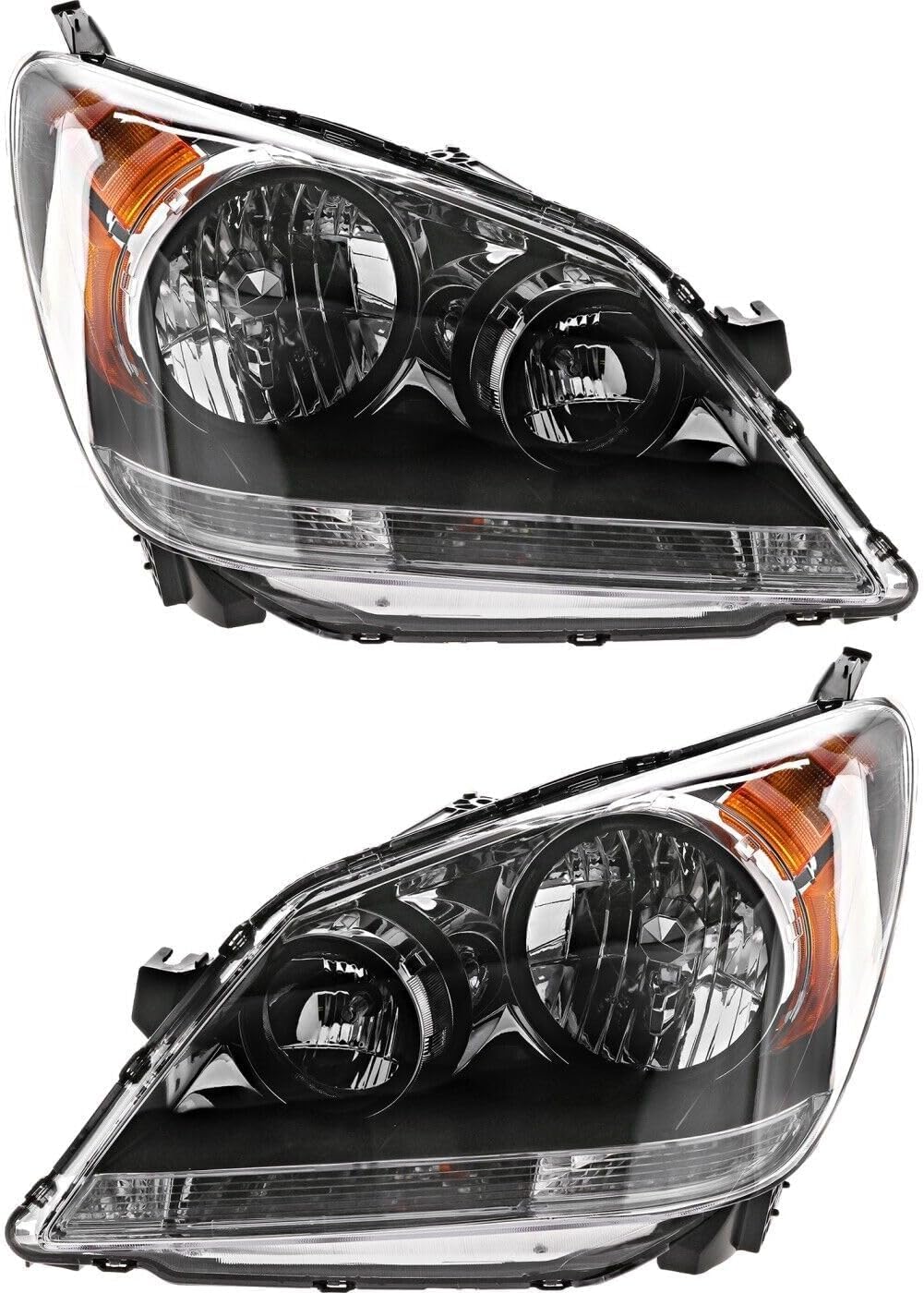 Set Of 2 Front Head Light Assembly Halogen Right Passenger And Left Driver Side Direct Replacement Compatible With 2008-2010 Honda Odyssey HO2502136 HO2503136 33150SHJA51 33100SHJA51