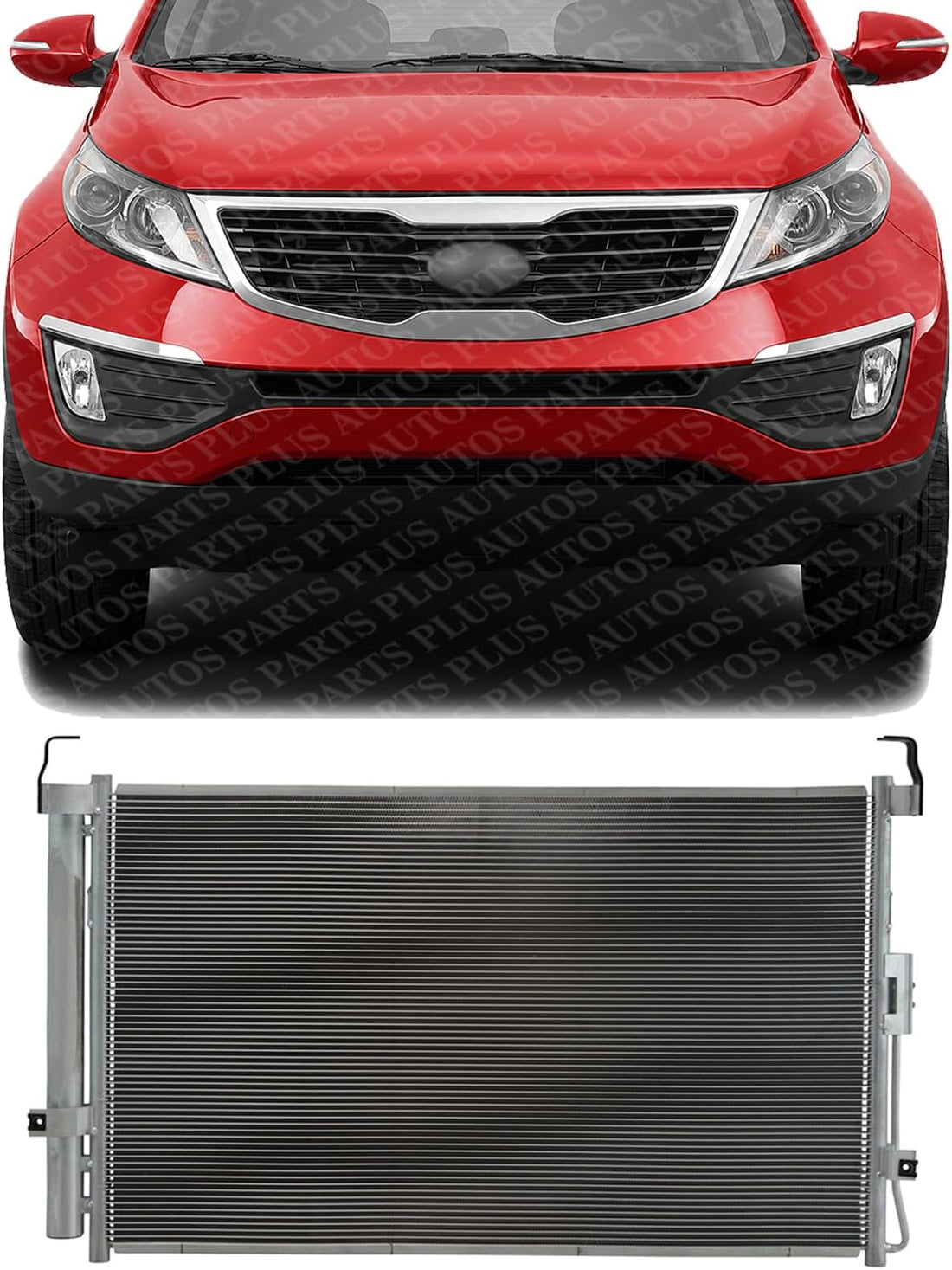 Front A/C Condenser Aluminum Core Direct Replacement Compatible With 2006-2014 Kia Sedona / 2007-2008 Hyundai Entourage KI3030118 976064D900