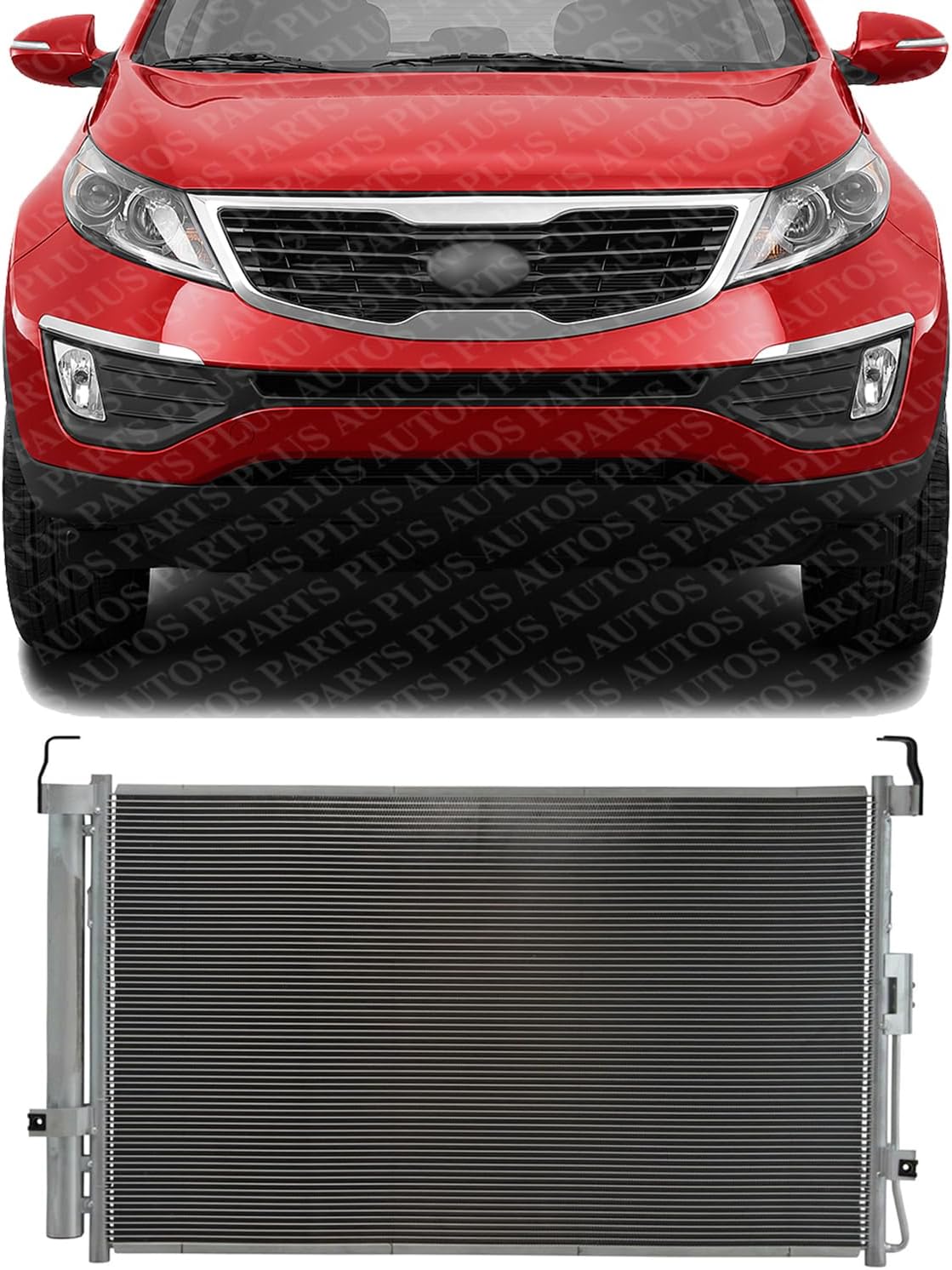Front A/C Condenser Aluminum Core Direct Replacement Compatible With 2006-2014 Kia Sedona / 2007-2008 Hyundai Entourage KI3030118 976064D900