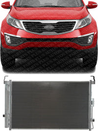 Front A/C Condenser Aluminum Core Direct Replacement Compatible With 2006-2014 Kia Sedona / 2007-2008 Hyundai Entourage KI3030118 976064D900
