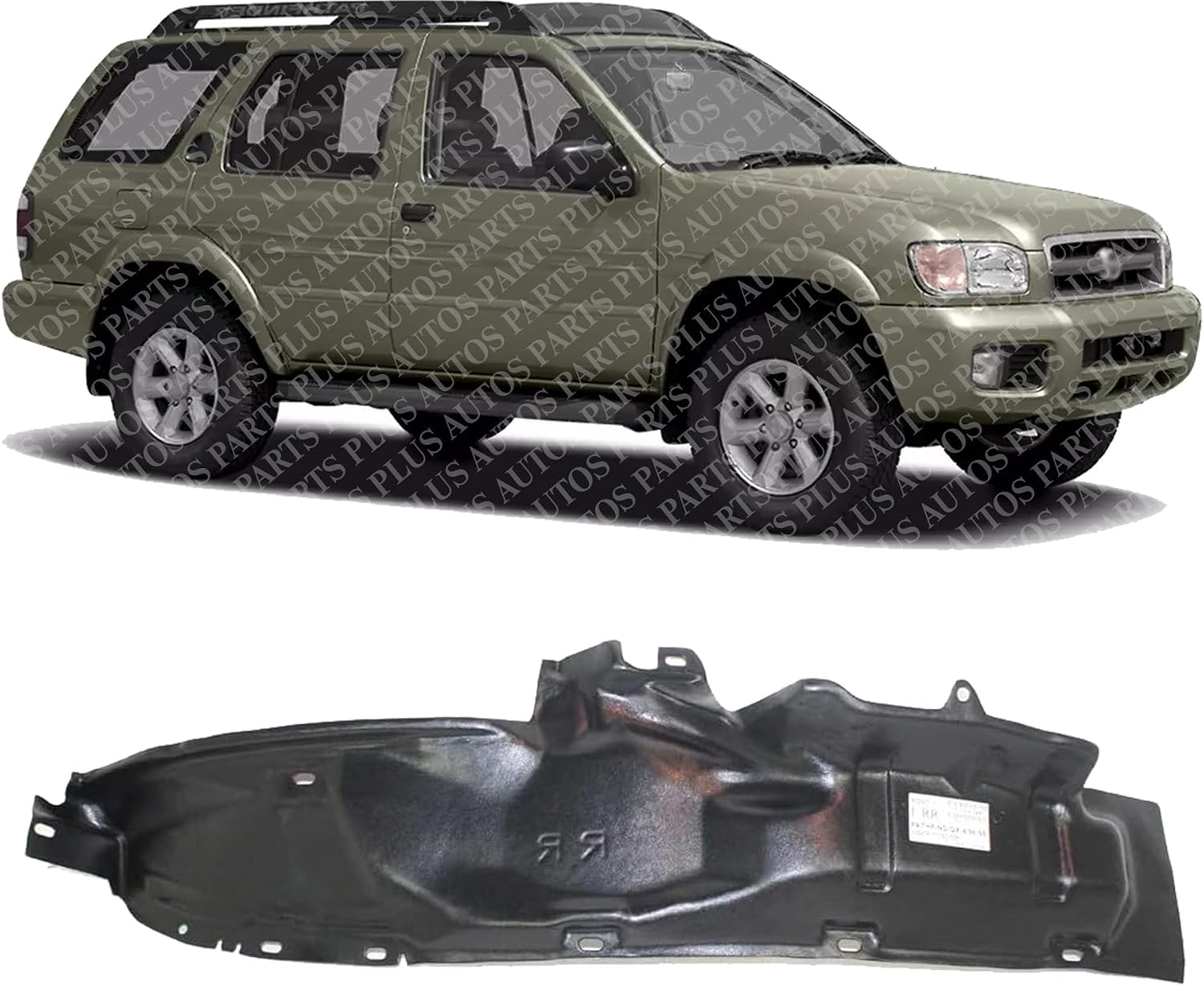Front Fender Liner Rear Section Right Passenger Side Direct Replacement Compatible with 1999-2004 Nissan Pathfinder NI1251116 638422W100