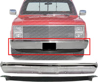 Front Bumper Face Bar Chrome Steel + Lower Valance Air Deflector Primed Plastic Direct Replacement Compatible With 1989-1991 Chevrolet/GMC C/K Full Size Pickup GM1002142 GM1092122