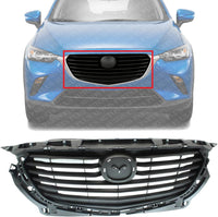 Front Grille Assembly Textured Gray Shell and Insert Plastic Direct Replacement Compatible With 2016-2020 Mazda CX-3 MA1200206 D10J50710H
