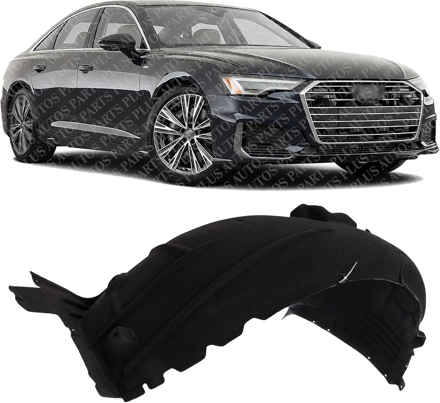 Front Fender Liner Right Passenger Side Direct Replacement Compatible With 2019-2023 Audi A6 Quattro AU1249150 4K0821172Q