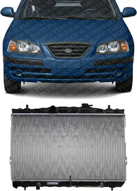 Front Radiator Aluminum Core Direct Replacement Compatible With 2001-2006 Hyundai Elantra HY3010111 253102D110