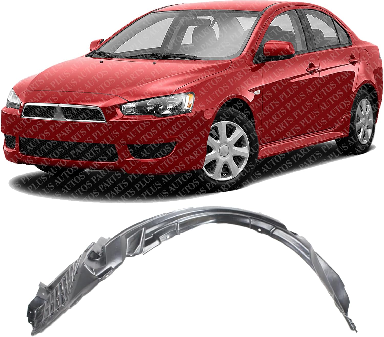 Front Fender Liner Left Driver Side Direct Replacement Compatible With 2008-2015 Mitsubishi Lancer MI1248123 5370A385