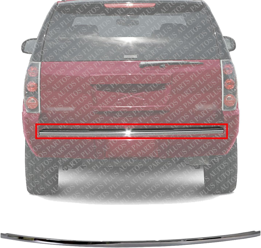 Rear Bumper Molding Chrome Direct Replacement Compatible With 2007-2014 Cadillac Escalade GM1144105 15853598