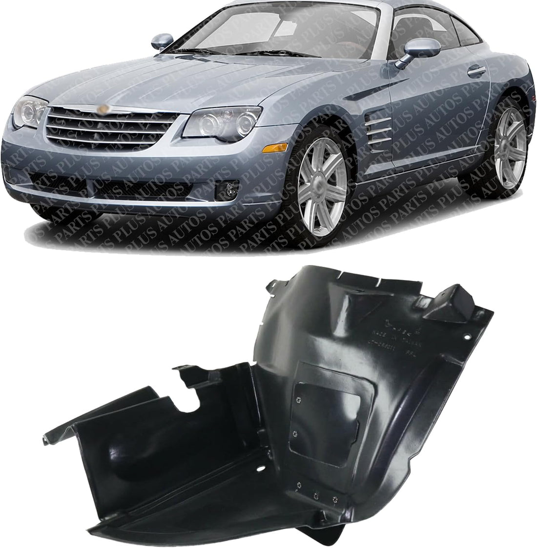 Front Fender Liner Left Driver Side Direct Replacement Compatible With 2004-2008 Chrysler Crossfire CH1250126 5098681AA