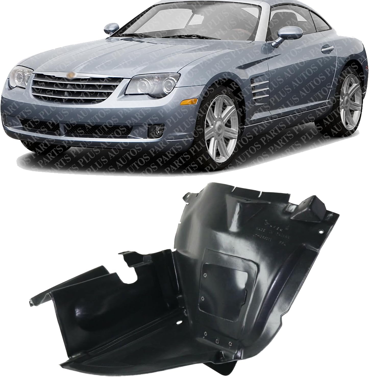 Front Fender Liner Left Driver Side Direct Replacement Compatible With 2004-2008 Chrysler Crossfire CH1250126 5098681AA