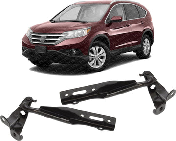 Set of 2 Front Hood Hinge Assembly Steel Left Driver & Right Passenger Side Direct Replacement Compatible with 2012-2016 Honda CR-V HO1236131 HO1236132 60120T0AA00ZZ 60170T0AA00ZZ