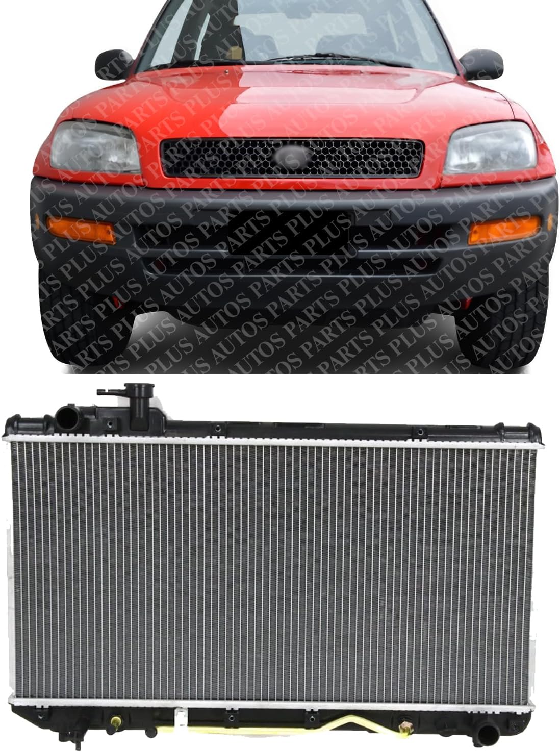 Front Radiator Aluminum Core Direct Replacement Compatible With 1996-1997 Toyota RAV4 TO3010159 164007A122