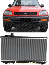 Front Radiator Aluminum Core Direct Replacement Compatible With 1996-1997 Toyota RAV4 TO3010159 164007A122