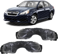 Set Of 2 Front Fender Liner Plastic Left Driver & Right Passenger Side Direct Replacement Compatible With 2010-2014 Subaru Legacy SU1249141 SU1248141 59120AJ00A-PFM 59120AJ01A-PFM
