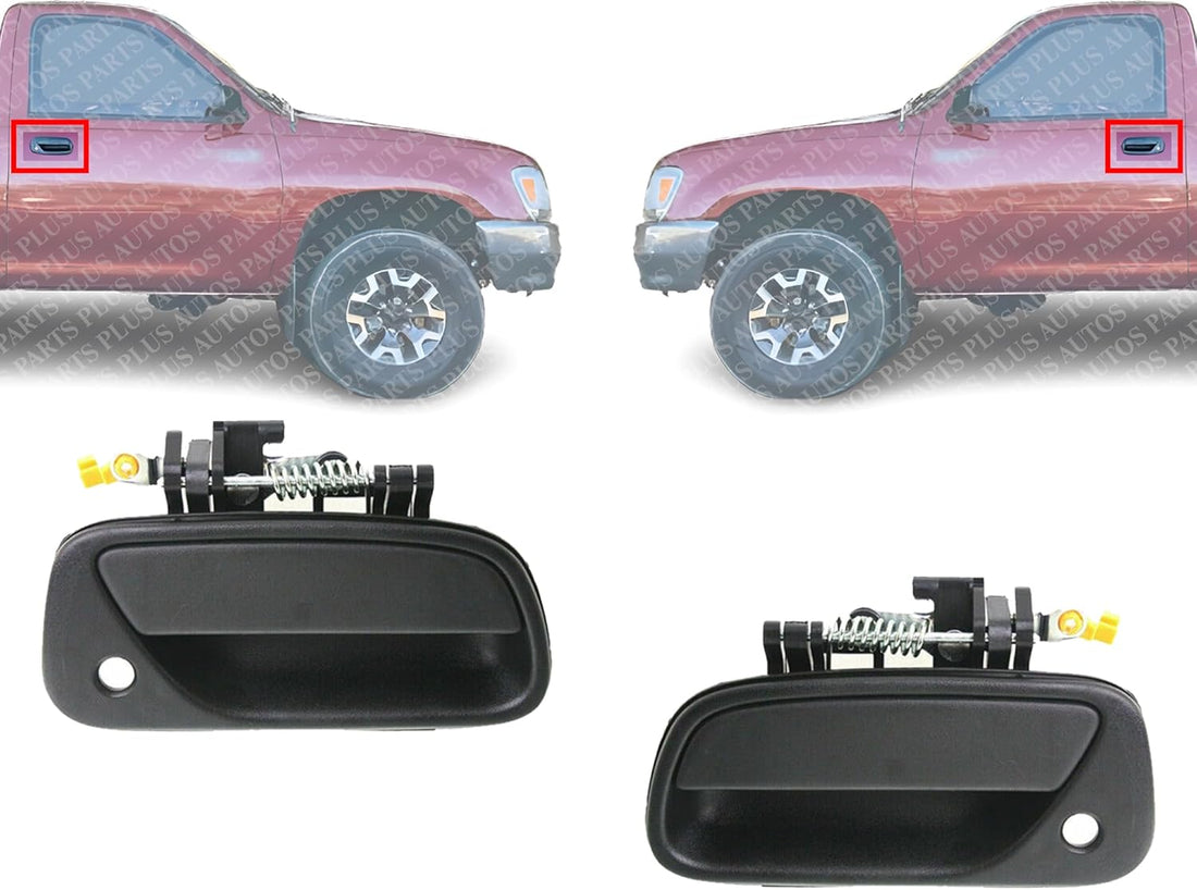 Set of 2 Front Exterior Door Handle Textured Left Driver & Right Passenger Side Direct Replacement Compatible with 1993-1998 Toyota T100 TO1311115 TO1310115 6921034010 6922034010