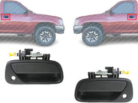 Set of 2 Front Exterior Door Handle Textured Left Driver & Right Passenger Side Direct Replacement Compatible with 1993-1998 Toyota T100 TO1311115 TO1310115 6921034010 6922034010