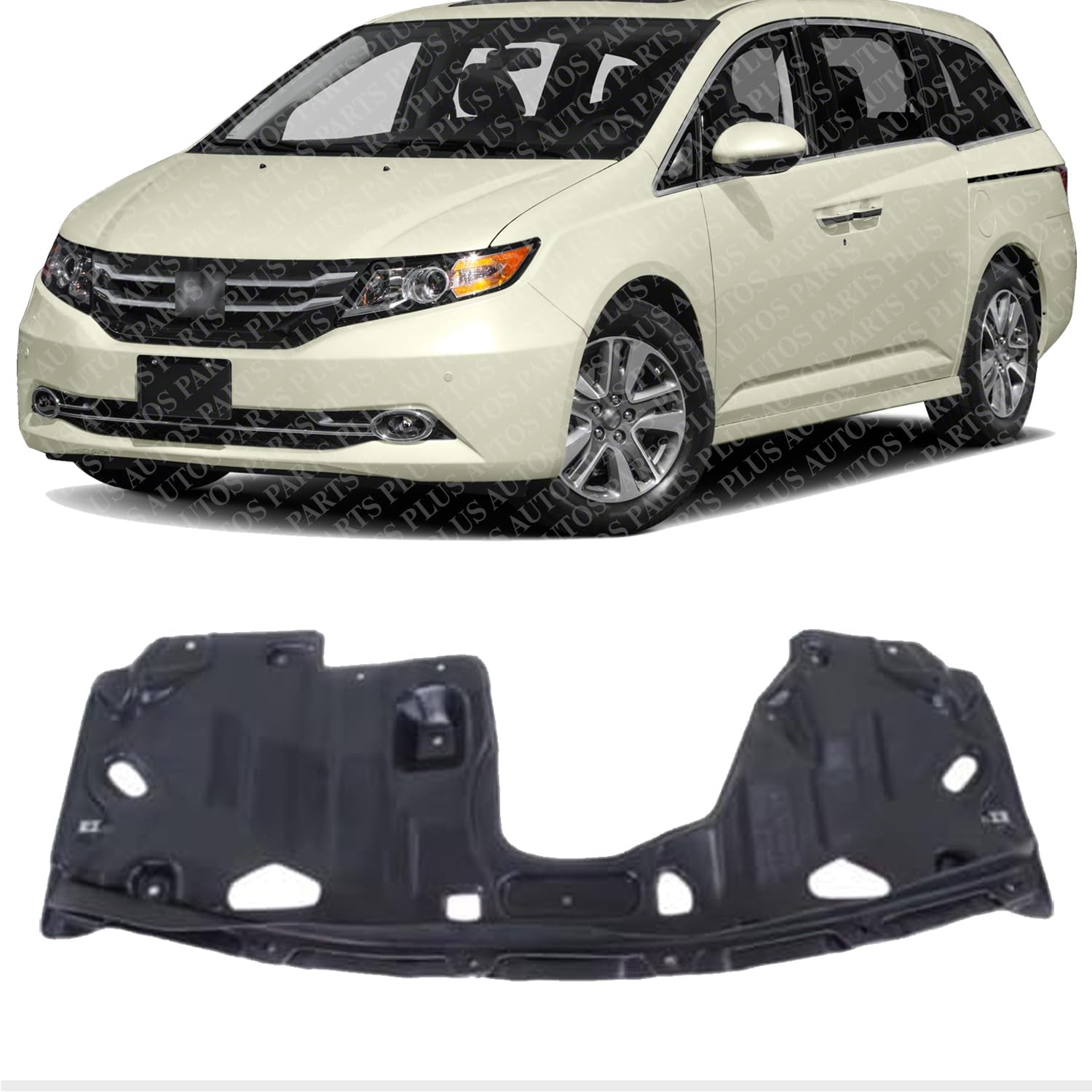 AUTOS PARTS PLUS Front Engine Splash Shield Under Cover Direct Replacement Compatible with 2011-2017 Honda Odyssey HO1228142 74111TK8A00