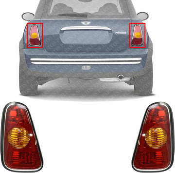 Set Of 2 Tail Light Lens And Housing Right Passenger & Left Driver Side Direct Replacement Compatible With 2002-2004 Mini Cooper MC2819101 MC2818101 63216935783 63216935784