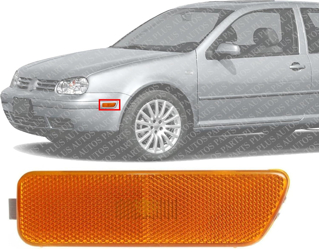 Front Side Marker Light Lens & Housing Left Driver Side Direct Replacement Compatible With 1999-2006 Volkswagen Golf / 1999-2005 Jetta VW2550104 1JM945071