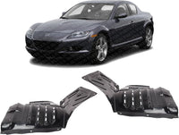 Set Of 2 Front Fender Liner Plastic Left Driver & Right Passenger Side Direct Replacement Compatible With 2004-2007 Mazda RX-8 MA1249127 MA1248127 F1515613YB F1515614YB