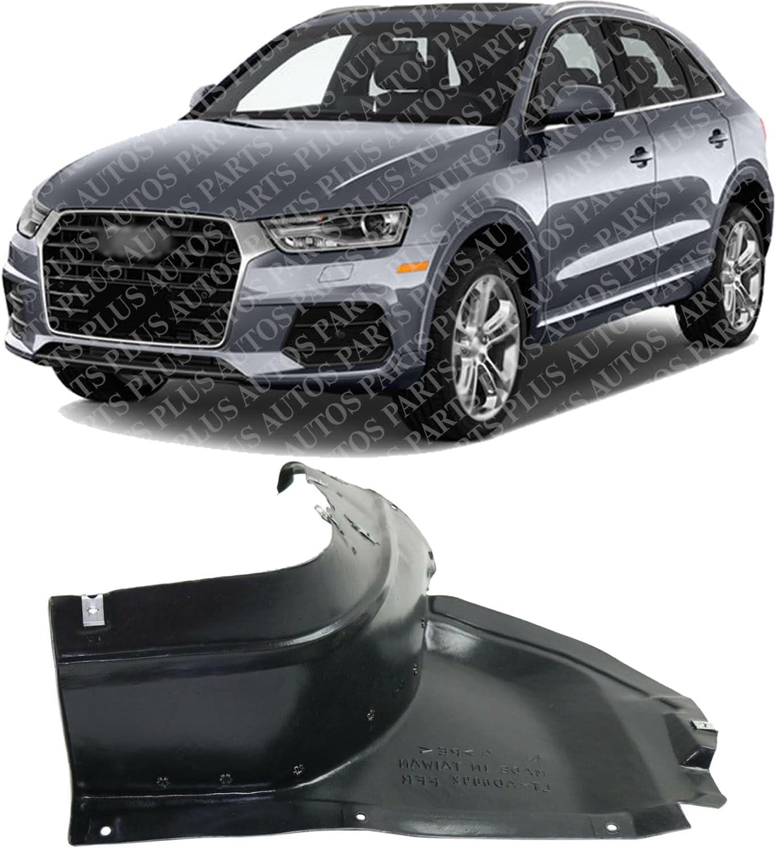 Front Section Fender Liner Left Driver Side Direct Replacement Compatible With 2015-2018 Audi Q3 / Quattro AU1248139 8U0853887A