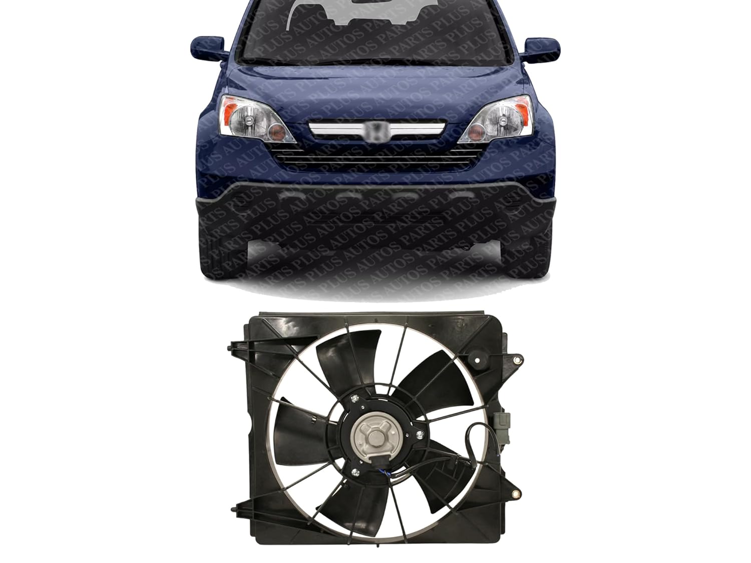 Front Radiator Fan Shroud Assembly Direct Replacement Compatible with 2007-2009 Honda CR-V HO3110116 19015RZAA01-PFM 19015RZAA01 19020PNLG01