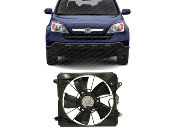 Front Radiator Fan Shroud Assembly Direct Replacement Compatible with 2007-2009 Honda CR-V HO3110116 19015RZAA01-PFM 19015RZAA01 19020PNLG01
