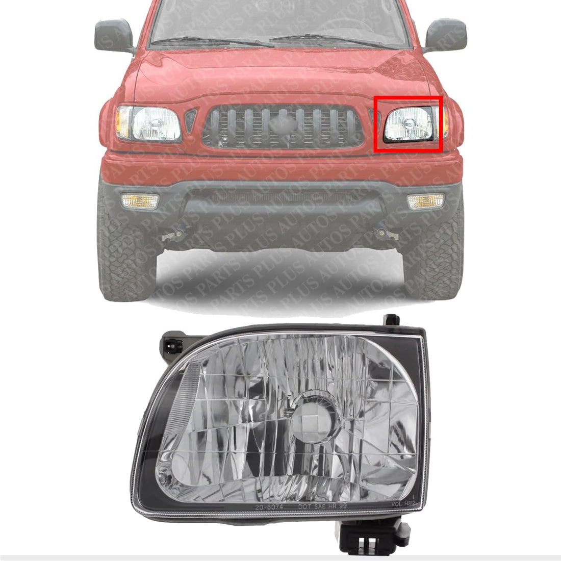 Front Head Light Assembly Left Driver Side Direct Replacement Compatible With 2001-2004 Toyota Tacoma TO2502136 8115004110