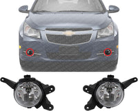 Set Of 2 Front Fog Light Assembly Plastic Left Driver & Right Passenger Side Direct Replacement Compatible With 2011-2015 Chevrolet Cruze / 2016 Limited GM2593300 GM2592300