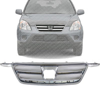Front Bumper Upper Grille Chrome Shell & Insert Direct Replacement Compatible With 2005-2006 Honda CR-V HO1200194 71122S9AA01-PFM