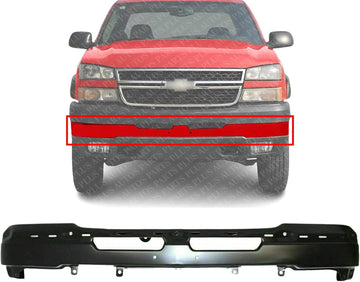 Front Bumper Face Bar Primed Steel Without Bracket Direct Replacement Compatible With 2003-2006 Chevrolet Silverado 1500 2500HD 3500 GM1002417 89025748