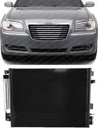 Front A/C Condenser Aluminum Core Direct Replacement Compatible With 2009-2010 Chrysler 300 / Dodge Charger CH3030241 68050127AB
