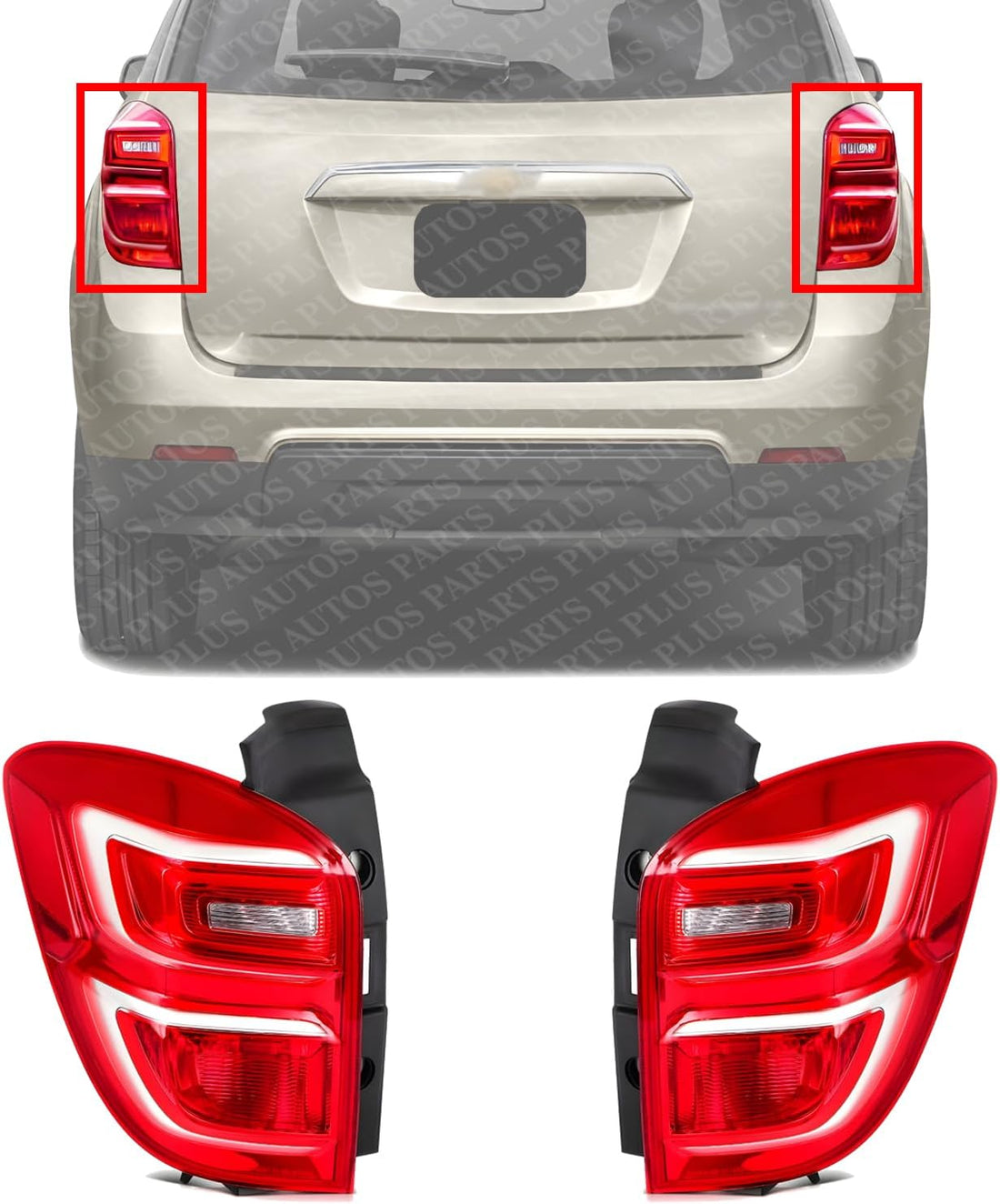 Set Of 2 Tail Light Assembly Left Driver & Right Passenger Side Direct Replacement Compatible With 2016-2017 Chevrolet Equinox GM2801279 GM2800279 23399182 23399181