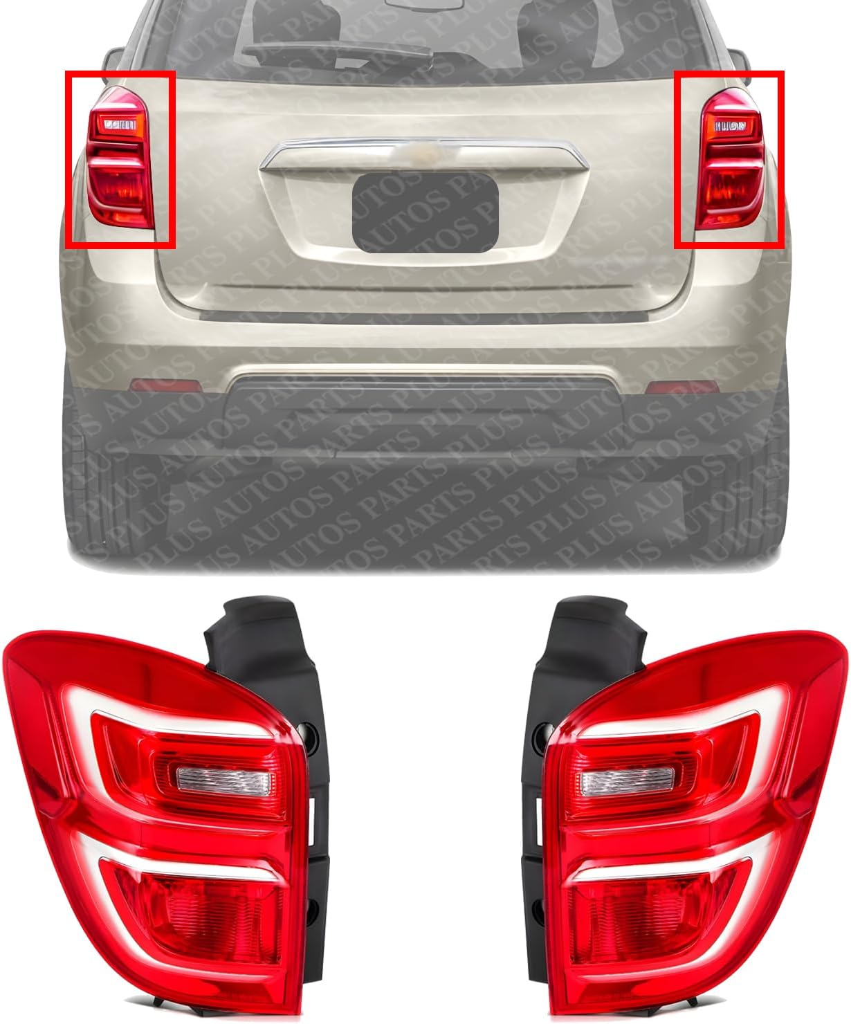 Set Of 2 Tail Light Assembly Left Driver & Right Passenger Side Direct Replacement Compatible With 2016-2017 Chevrolet Equinox GM2801279 GM2800279 23399182 23399181