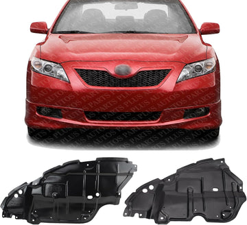 Set of 2 Front Engine Splash Shield Under Cover Plastic Left Driver & Right Passenger Side Direct Replacement Compatible with 2007-2010 Toyota Camry TO1228135 TO1228134