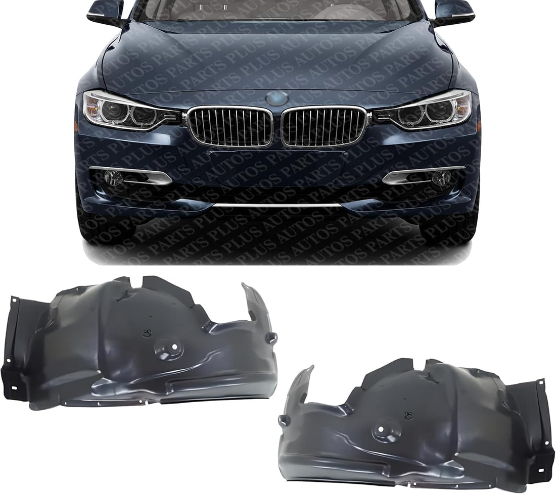 Set Of 2 Front Fender Liner Rear Section Left Driver & Right Passenger Side Direct Replacement Compatible With 2006-2012 BMW 3-Series 51717059377-PFM 51717059378-PFM