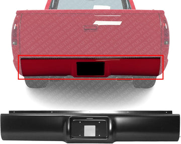 AUTOS PARTS PLUS Rear Roll Pan Primed Steel With License Plate Part and Light Kit Direct Replacement Compatible With 1988-1998 Chevrolet/GMC C/K-Series REPC825508