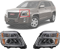 Set Of 2 Front Headlight Assembly Halogen Right Passenger & Left Driver Side Direct Replacement Compatible With 2010-2015 GMC Terrain GM2503350 GM2502350 84791974 84791975