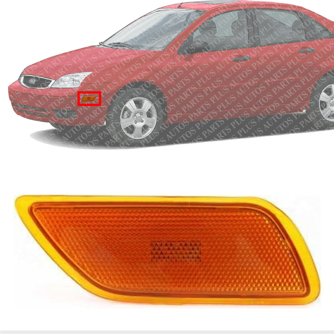 Front Marker Lamp Assembly Left Driver Side Direct Replacement Compatible With 2000-2005 Ford Focus FO2550134 2S4Z15A201AA