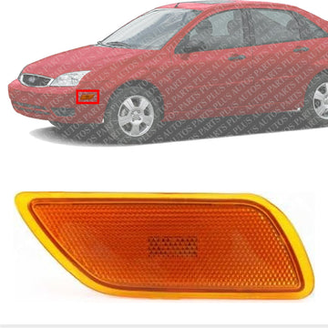 Front Marker Lamp Assembly Left Driver Side Direct Replacement Compatible With 2000-2005 Ford Focus FO2550134 2S4Z15A201AA