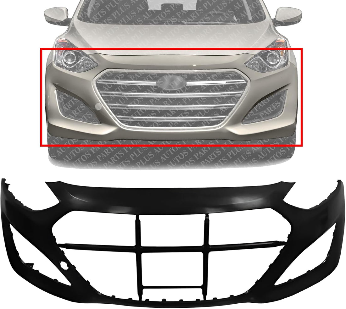 AUTOS PARTS PLUS Front Bumper Cover Primed Direct Replacement Compatible With 2013-2017 Hyundai Elantra HY1000196 86511A5000