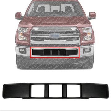 Front Center Bumper Trim Textured Direct Replacement Compatible With 2015-2017 Ford F-150 FO1044110 FL3Z17E810CA