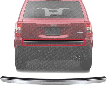 Rear Bumper Step Pad With Chrome Trim Plastic Direct Replacement Compatible With 2011-2017 Jeep Compass/Patriot CH1144101 68091514AA