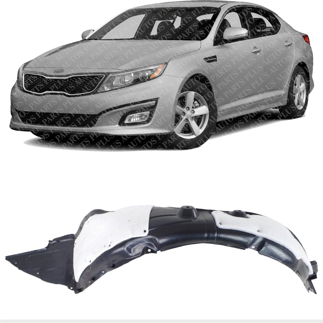 Front Fender Liner Left Driver Side Direct Replacement Compatible With 2014-2015 Kia Optima KI1248131 868114C500