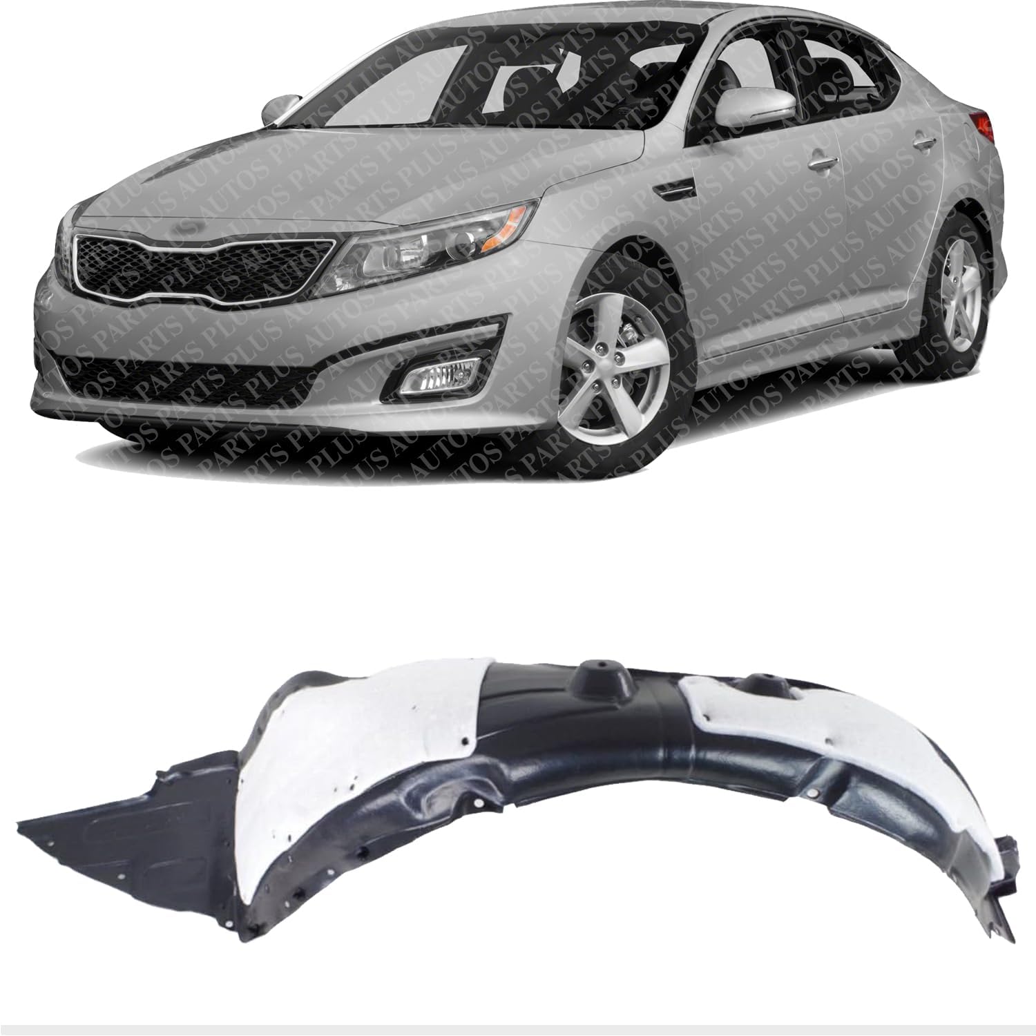 Front Fender Liner Left Driver Side Direct Replacement Compatible With 2014-2015 Kia Optima KI1248131 868114C500