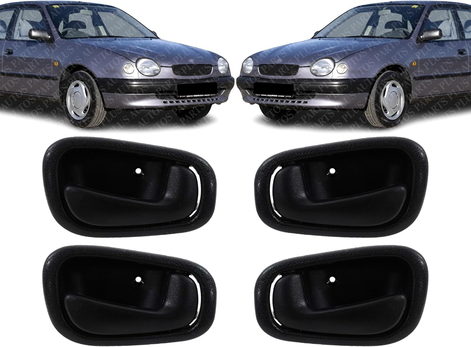 Set of 4 Front Or Rear Interior Door Handle Left Driver & Right Passenger Side Direct Replacement Compatible with 1998-2002 Toyota Corolla/Chevrolet Prizm TO1352141 TO1353141