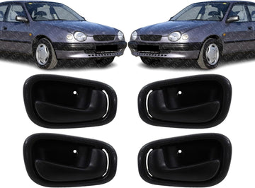 Set of 4 Front Or Rear Interior Door Handle Left Driver & Right Passenger Side Direct Replacement Compatible with 1998-2002 Toyota Corolla/Chevrolet Prizm TO1352141 TO1353141