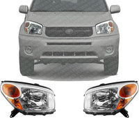 Set Of 2 Front Headlight Lens And Housing Right Passenger & Left Driver Side Direct Replacement Compatible With 2004-2005 Toyota RAV4 TO2518103 TO2519103 8110642280 8110542280